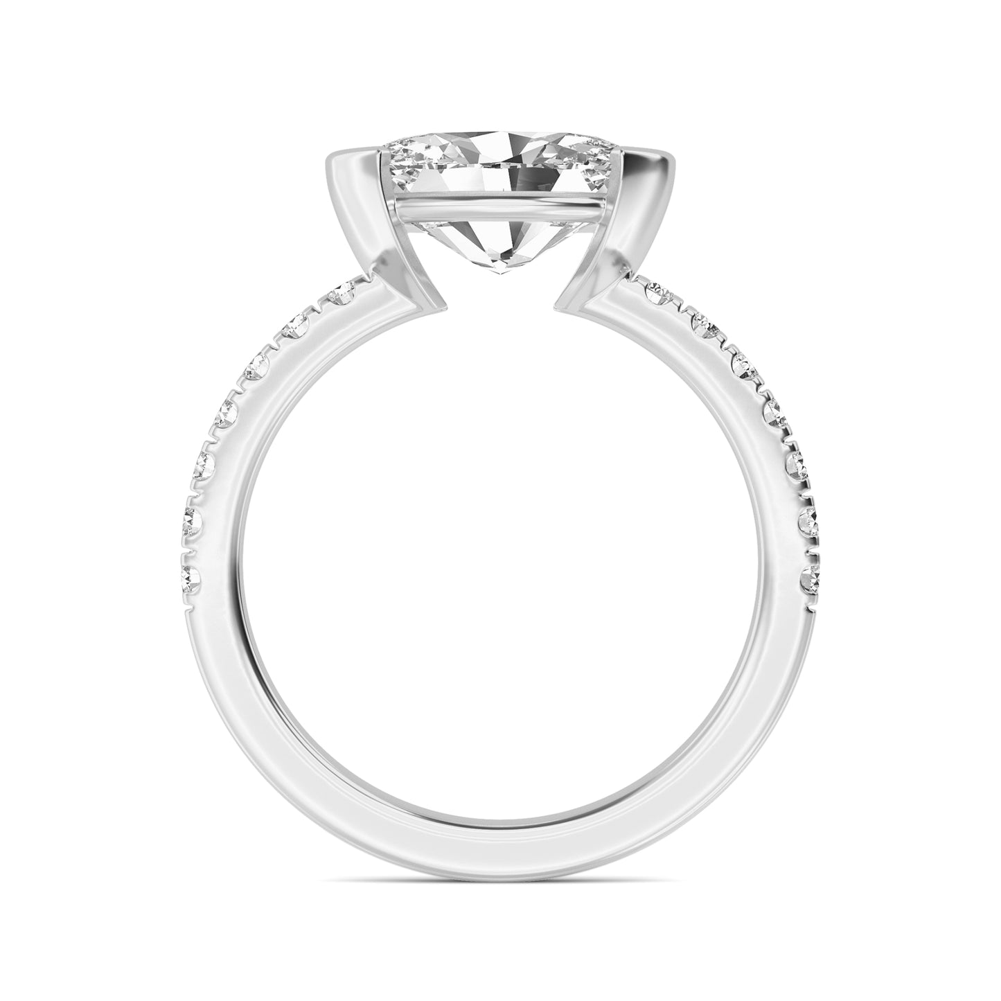 10K White Gold Lab Grown Diamond Engagement Ring 4.29 ctw R60439OV-4