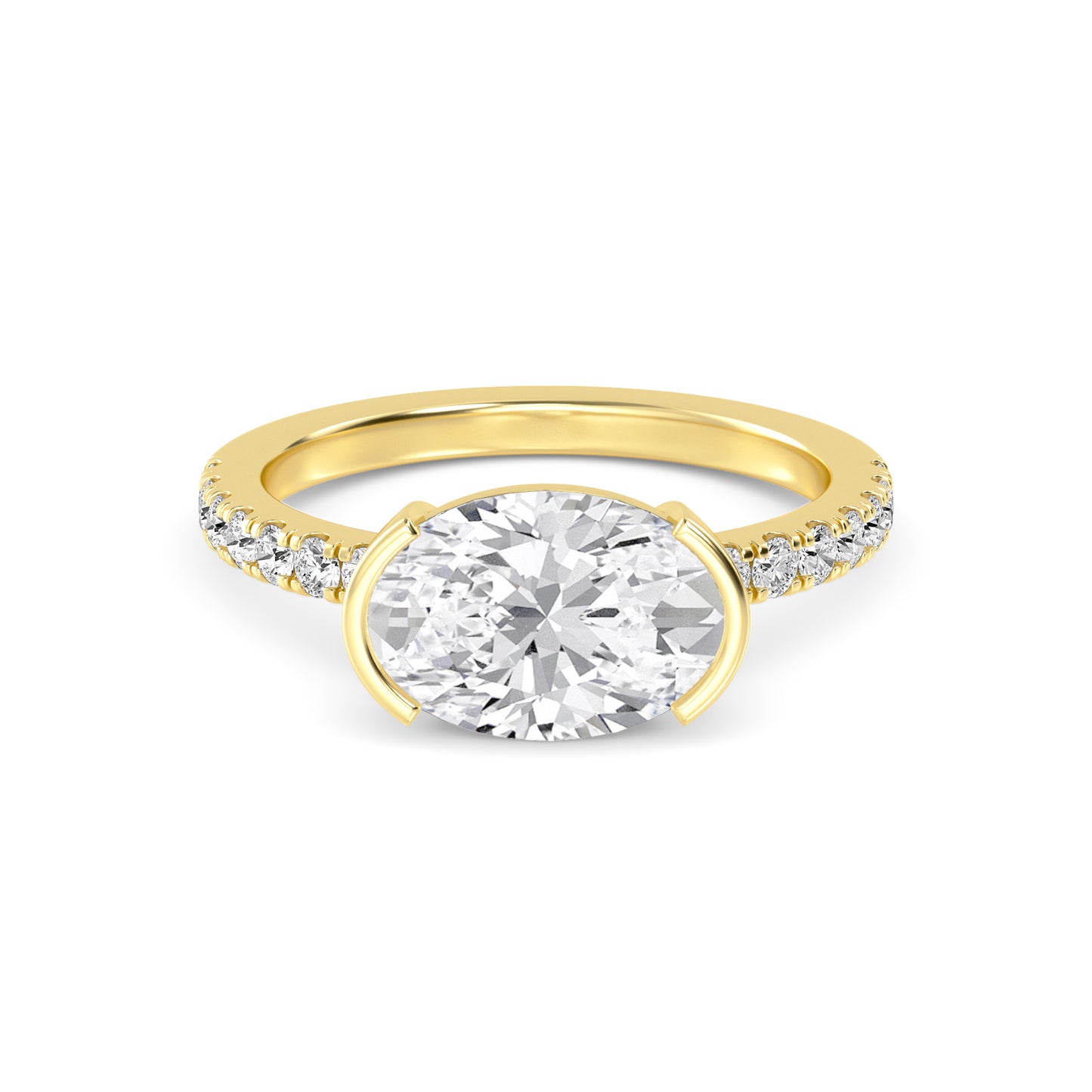 10K Yellow Gold Lab Grown Diamond Engagement Ring 4.29 ctw R60439OV-4