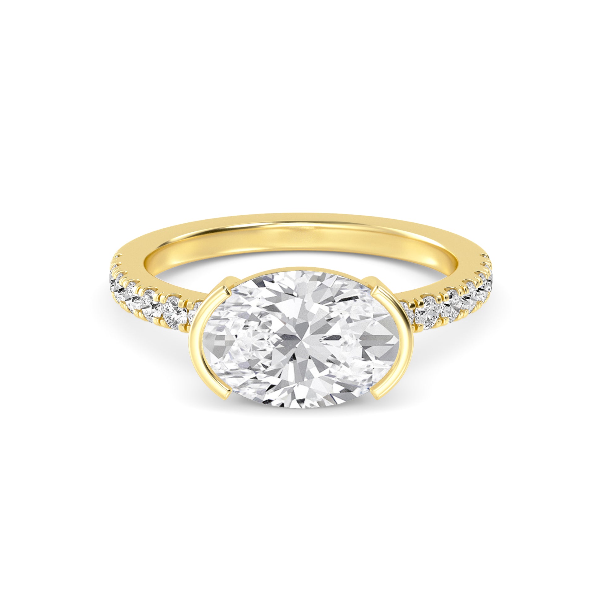 10K Yellow Gold Lab Grown Diamond Engagement Ring 4.29 ctw R60439OV-4