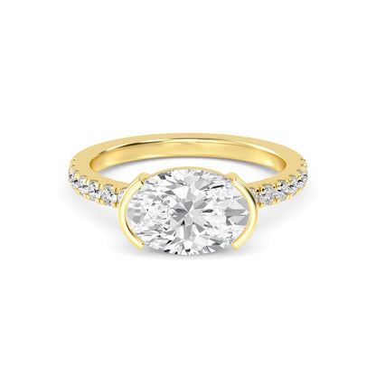 10K Yellow Gold Lab Grown Diamond Engagement Ring 4.29 ctw R60439OV-4