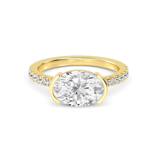 10K Yellow Gold Lab Grown Diamond Engagement Ring 4.29 ctw R60439OV-4
