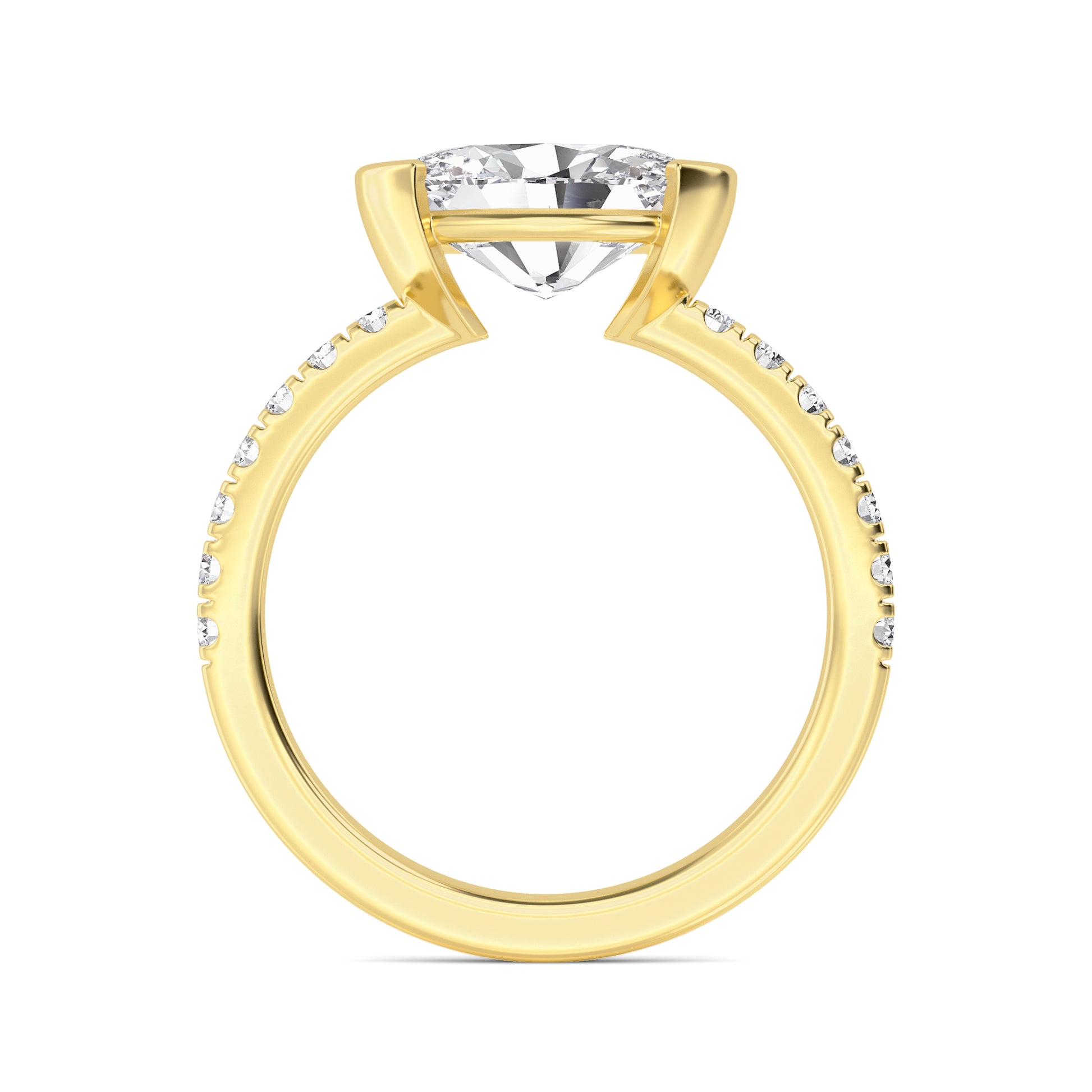 10K Yellow Gold Lab Grown Diamond Engagement Ring 4.29 ctw R60439OV-4