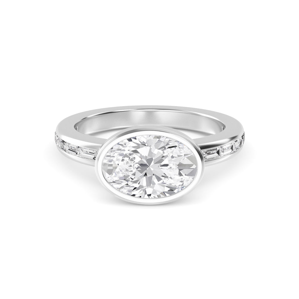 10K White Gold Lab Grown Diamond RingsR60470OV-3