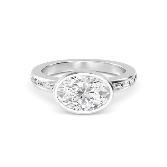 10K White Gold Lab Grown Diamond RingsR60470OV-3