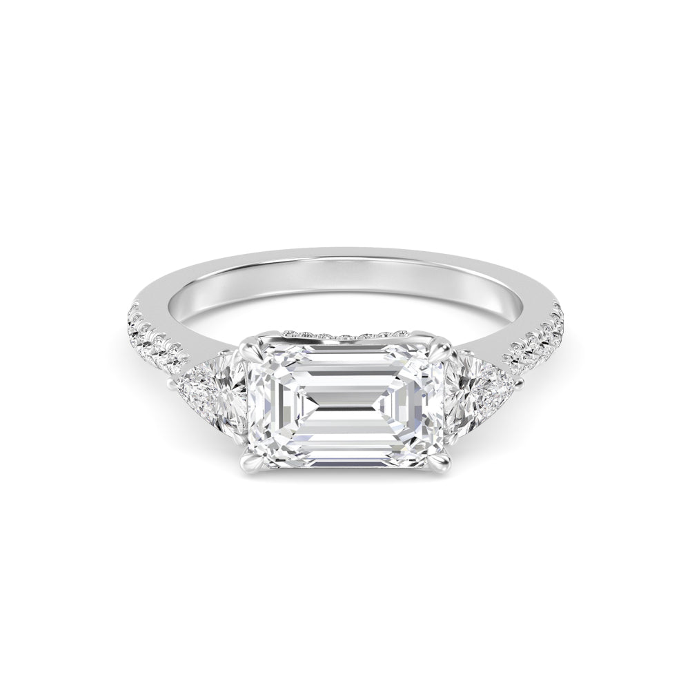 10K White Gold Lab Grown Diamond Rings R60471EM-3