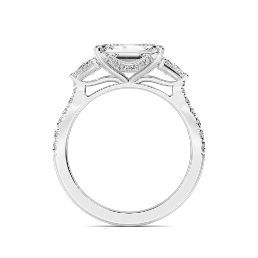 10K White Gold Lab Grown Diamond Rings R60471EM-3