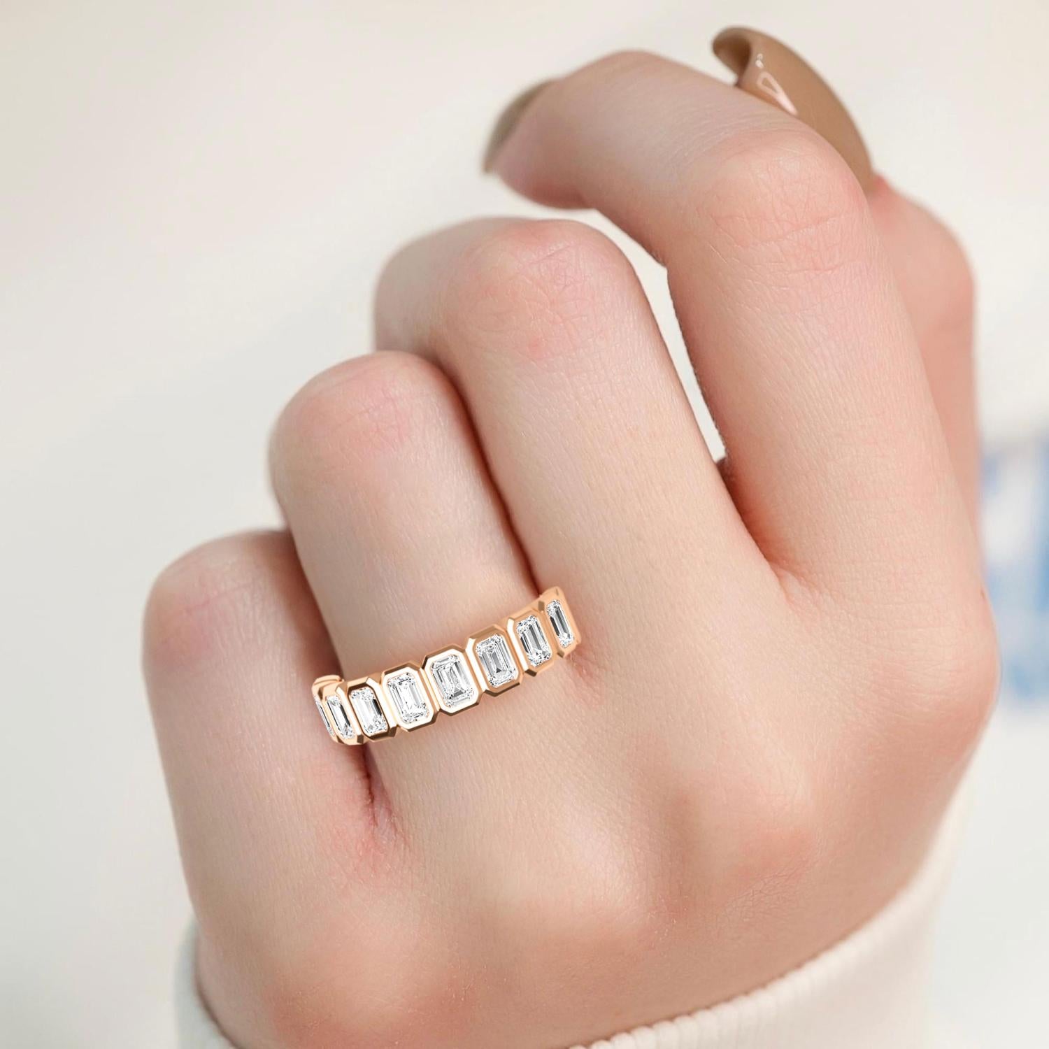 9K Rose Gold Lab Grown Diamond WEDDING BANDS 1.74 ctw R60539EM-1.88CT