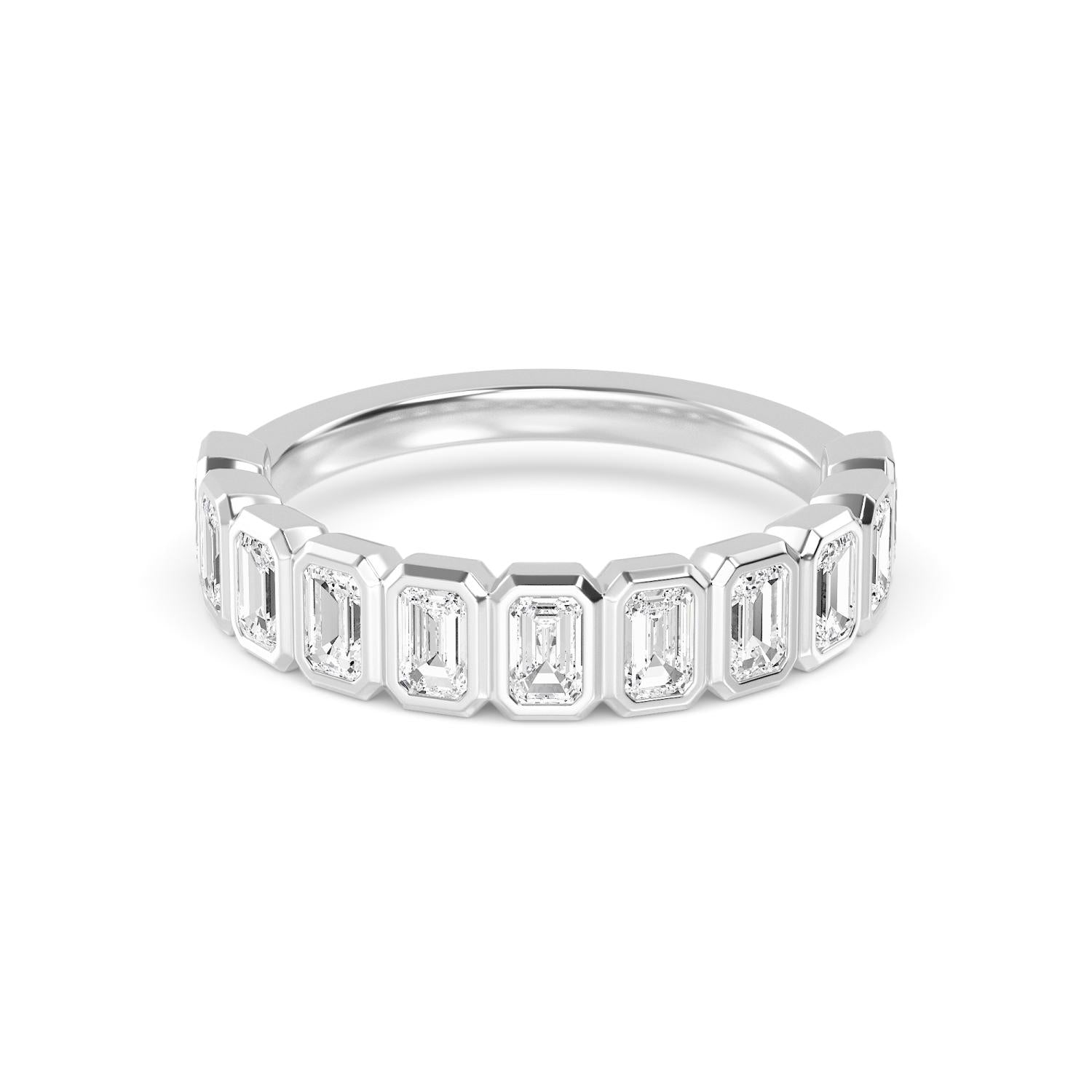 9K White Gold Lab Grown Diamond WEDDING BANDS 1.74 ctw R60539EM-1.88CT