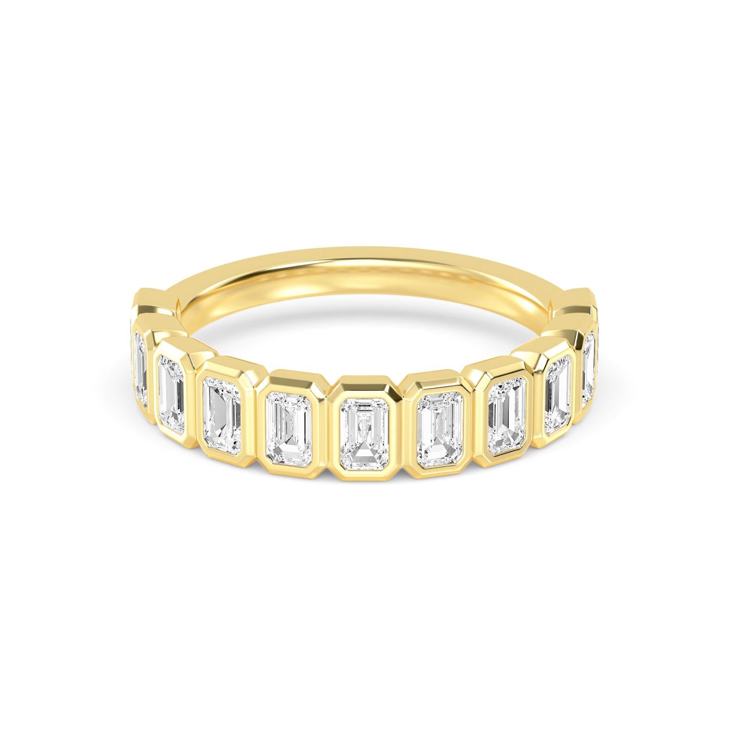 9K Yellow Gold Lab Grown Diamond WEDDING BANDS 1.74 ctw R60539EM-1.88CT