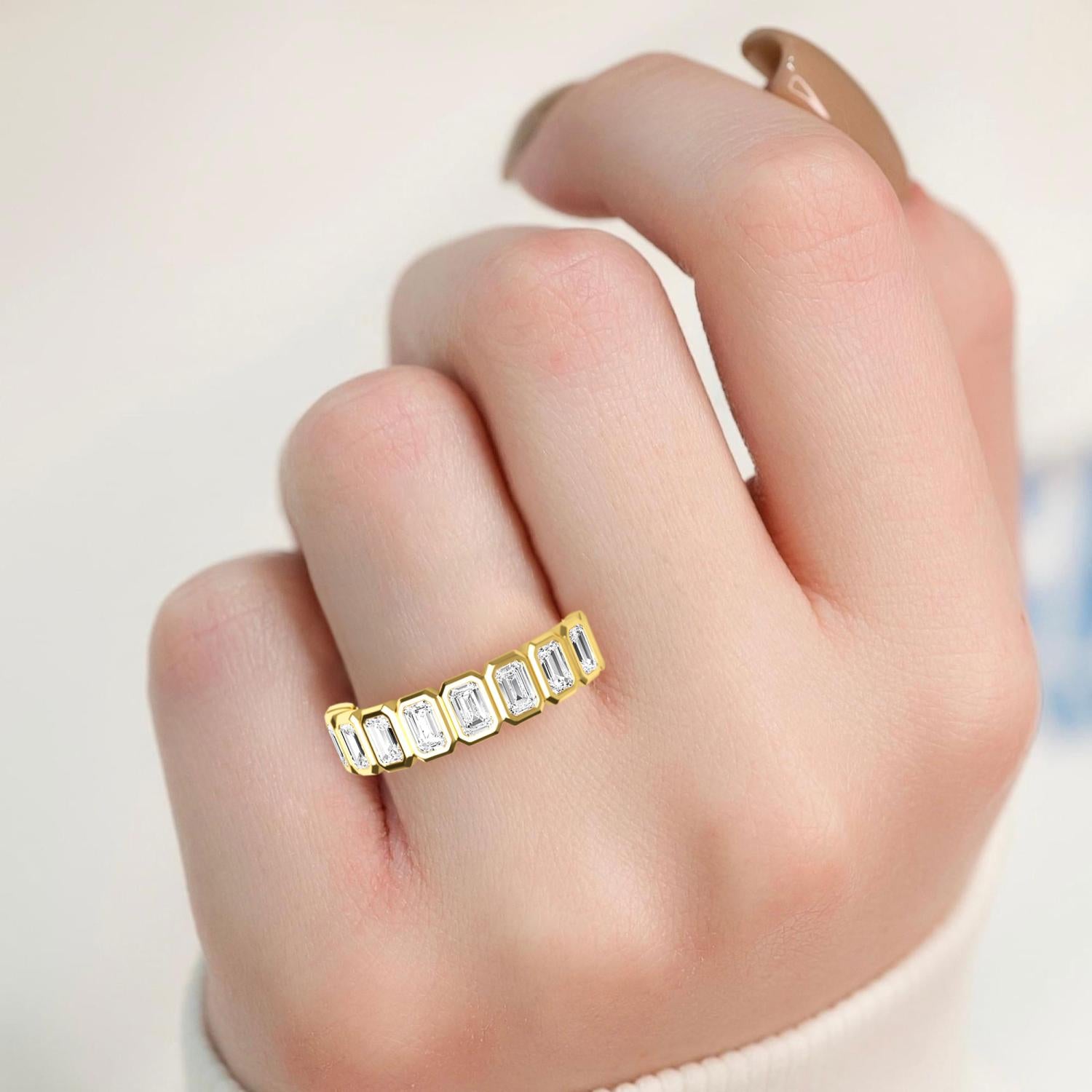 9K Yellow Gold Lab Grown Diamond WEDDING BANDS 1.74 ctw R60539EM-1.88CT