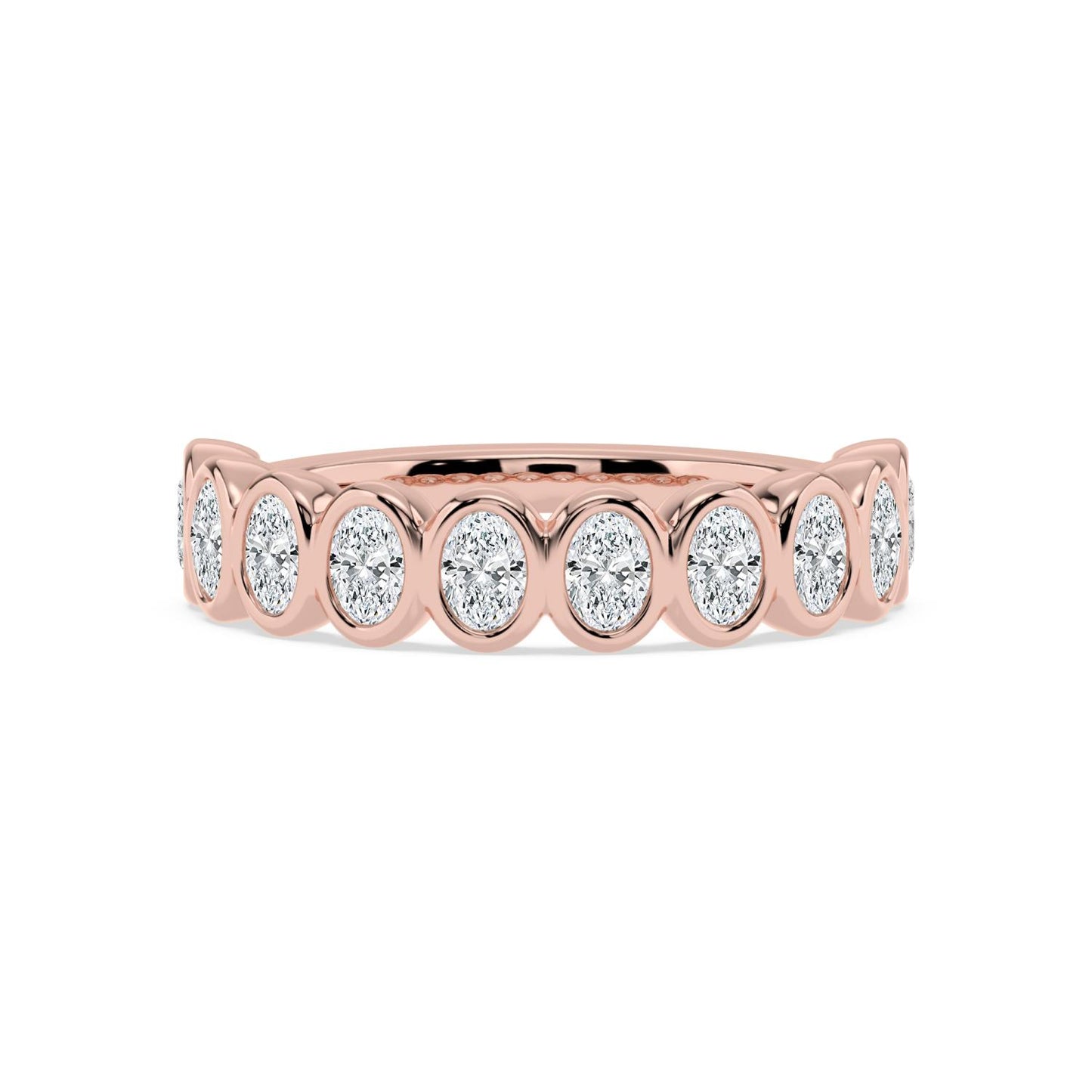 9K Rose Gold Lab Grown Diamond WEDDING BANDS 0.54 ctw R60539OV-0.50CT