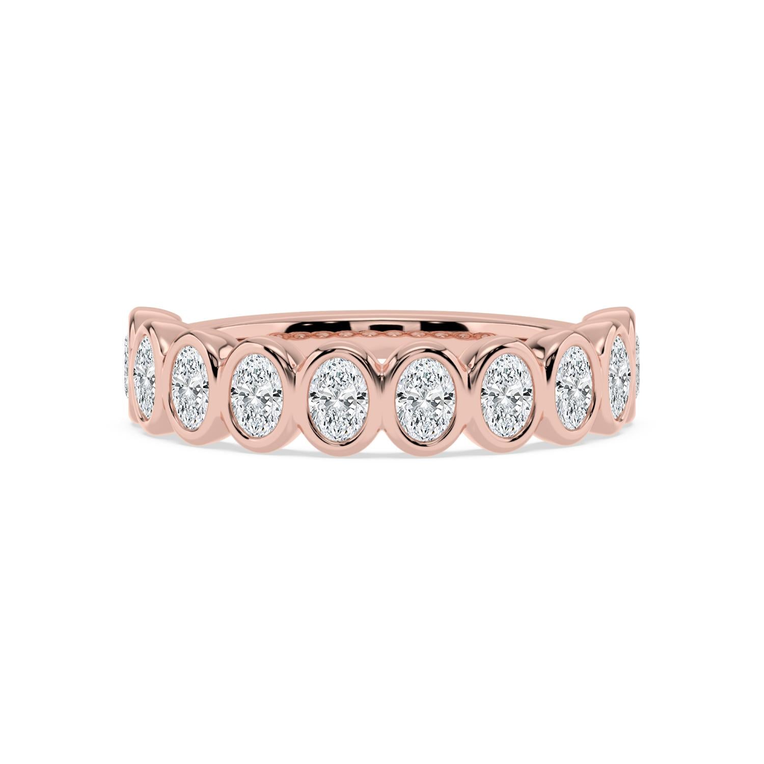 9K Rose Gold Lab Grown Diamond WEDDING BANDS 0.54 ctw R60539OV-0.50CT