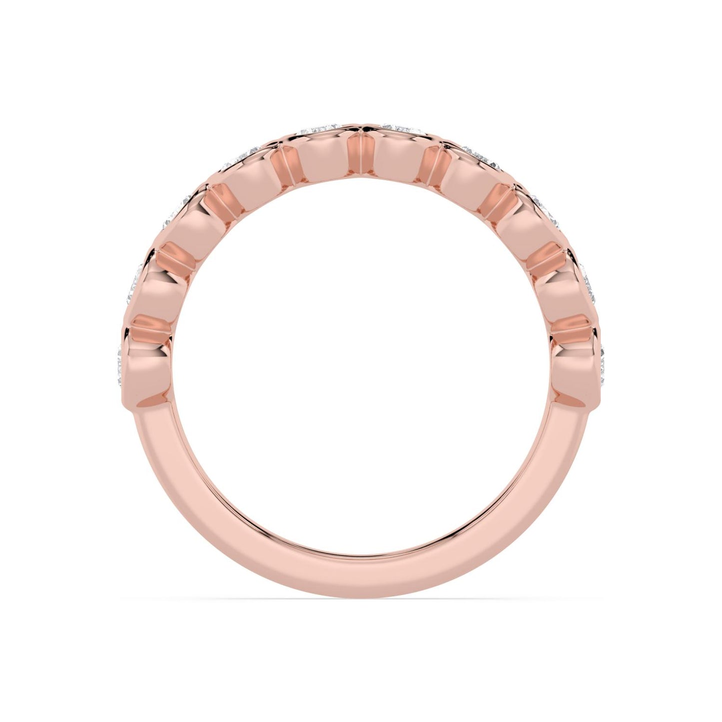 9K Rose Gold Lab Grown Diamond WEDDING BANDS 0.54 ctw R60539OV-0.50CT