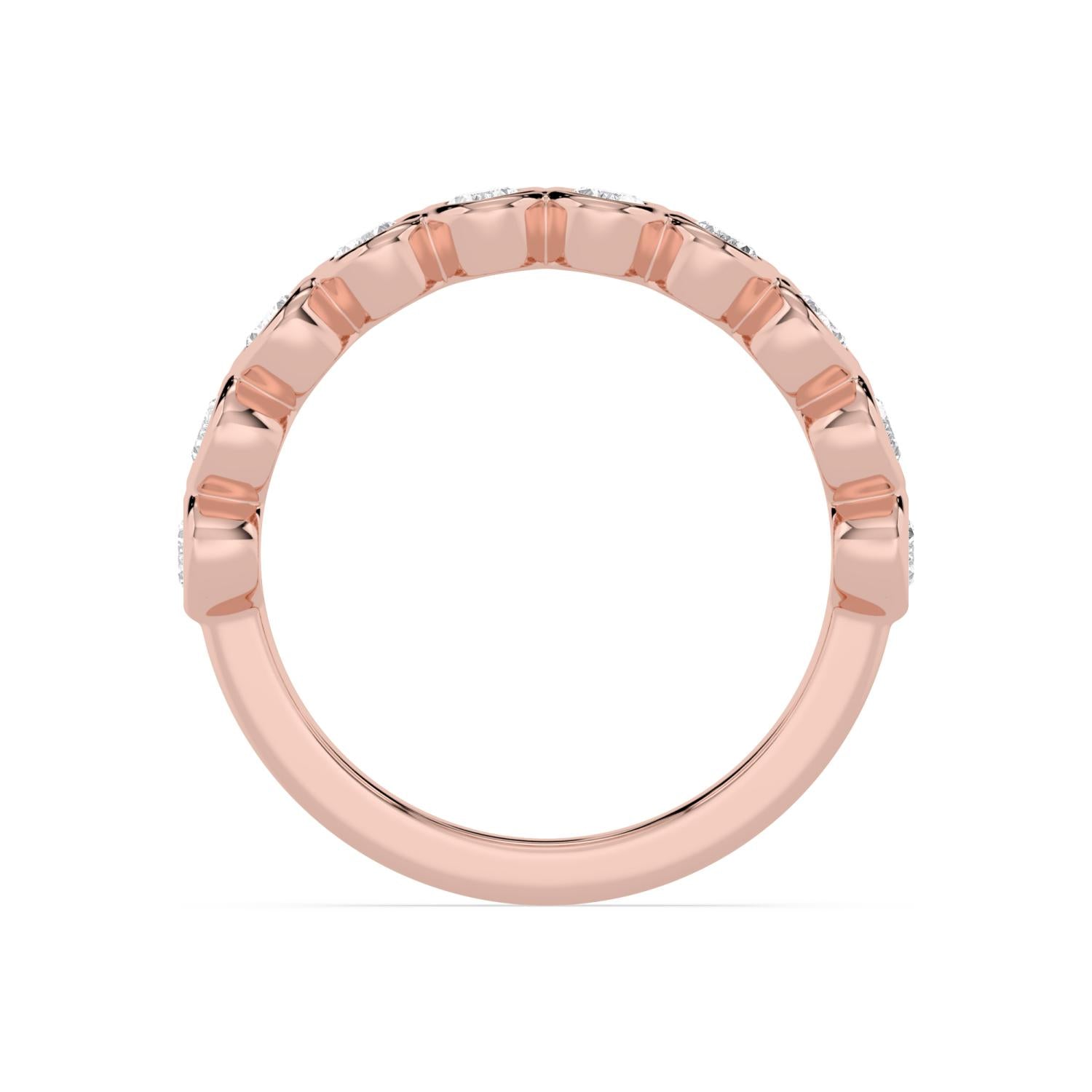 9K Rose Gold Lab Grown Diamond WEDDING BANDS 0.54 ctw R60539OV-0.50CT