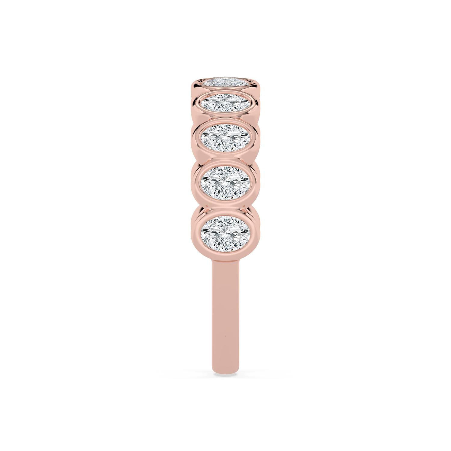 9K Rose Gold Lab Grown Diamond WEDDING BANDS 0.54 ctw R60539OV-0.50CT