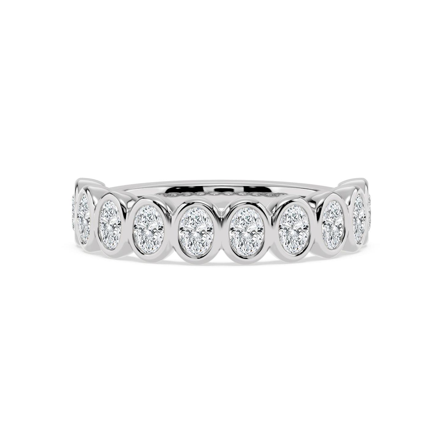 9K White Gold Lab Grown Diamond WEDDING BANDS 0.54 ctw R60539OV-0.50CT
