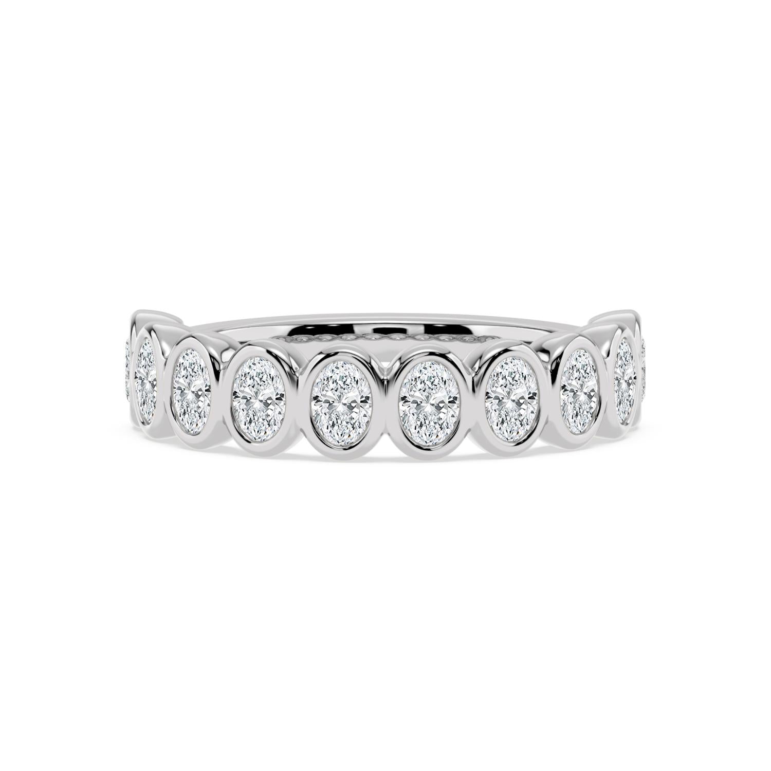 9K White Gold Lab Grown Diamond WEDDING BANDS 0.54 ctw R60539OV-0.50CT