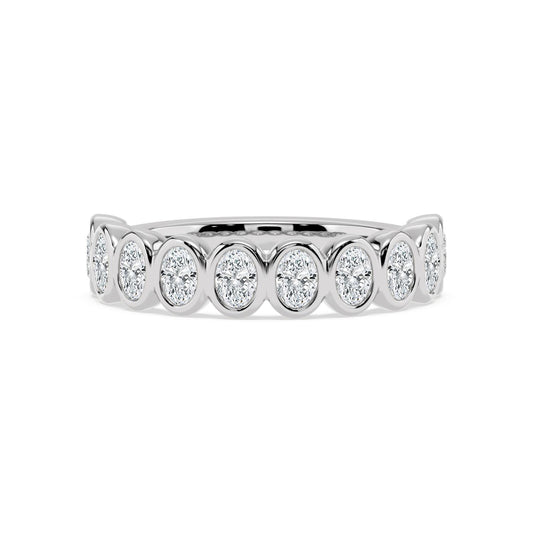 9K White Gold Lab Grown Diamond WEDDING BANDS 0.54 ctw R60539OV-0.50CT
