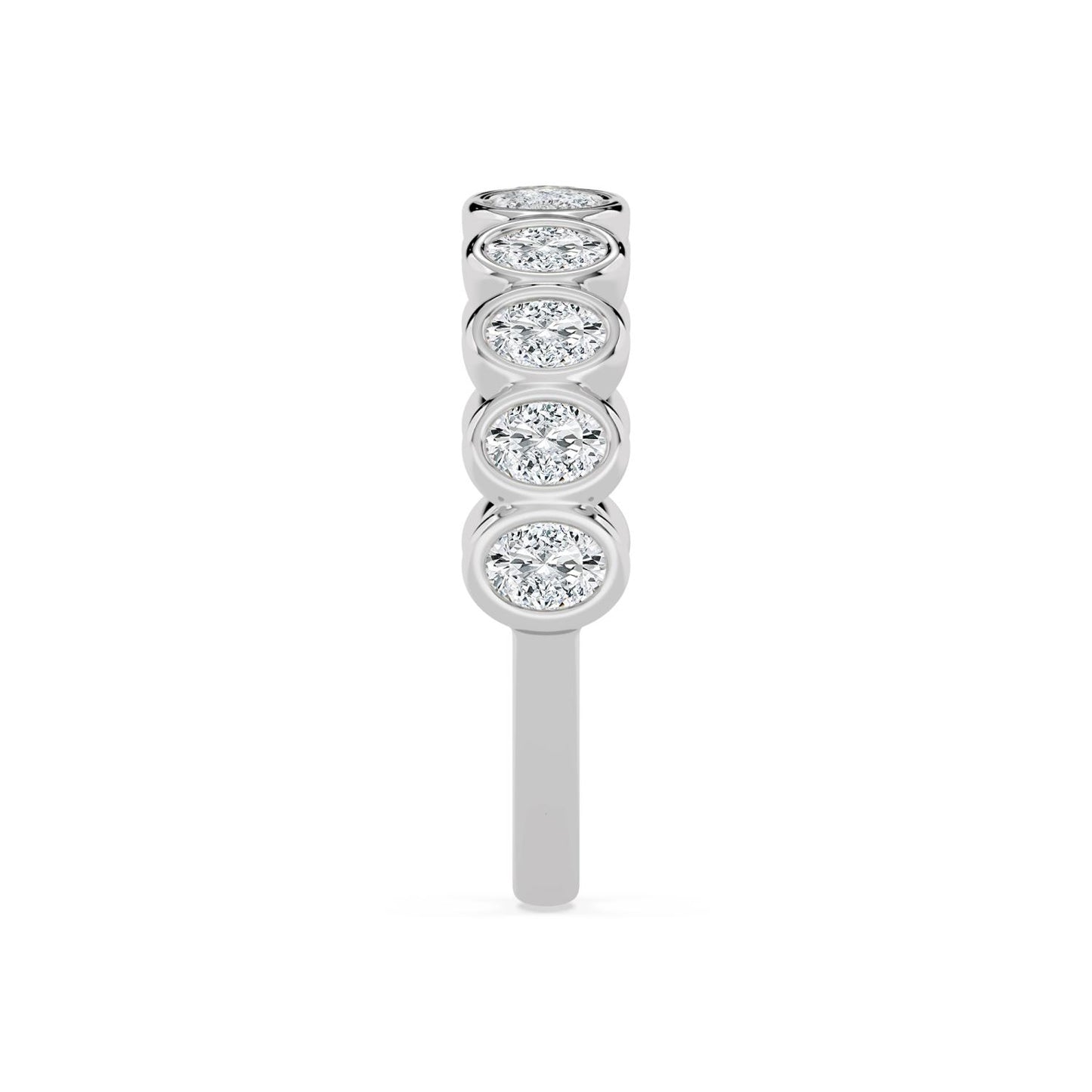 9K White Gold Lab Grown Diamond WEDDING BANDS 0.54 ctw R60539OV-0.50CT