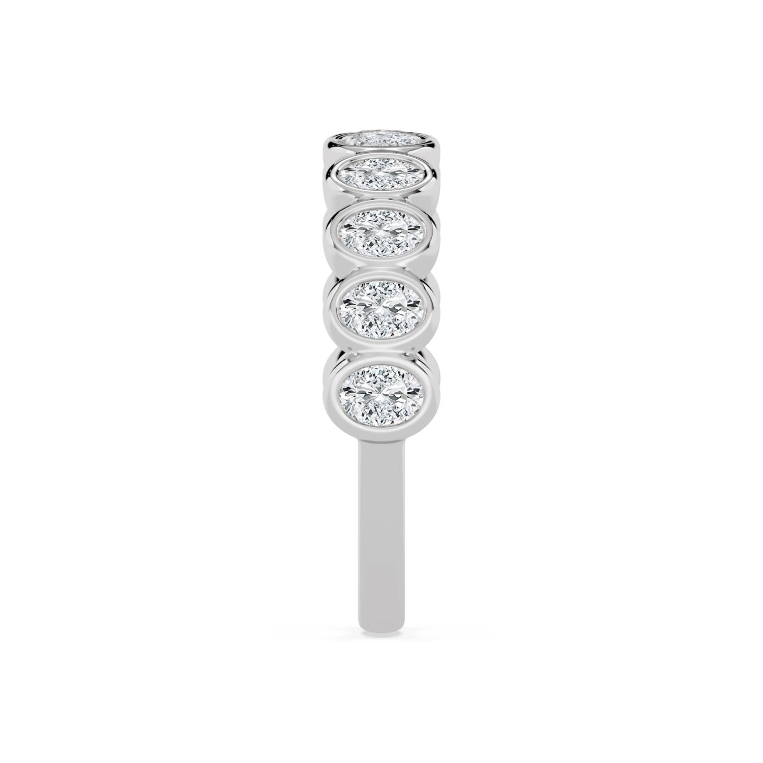 9K White Gold Lab Grown Diamond WEDDING BANDS 0.54 ctw R60539OV-0.50CT