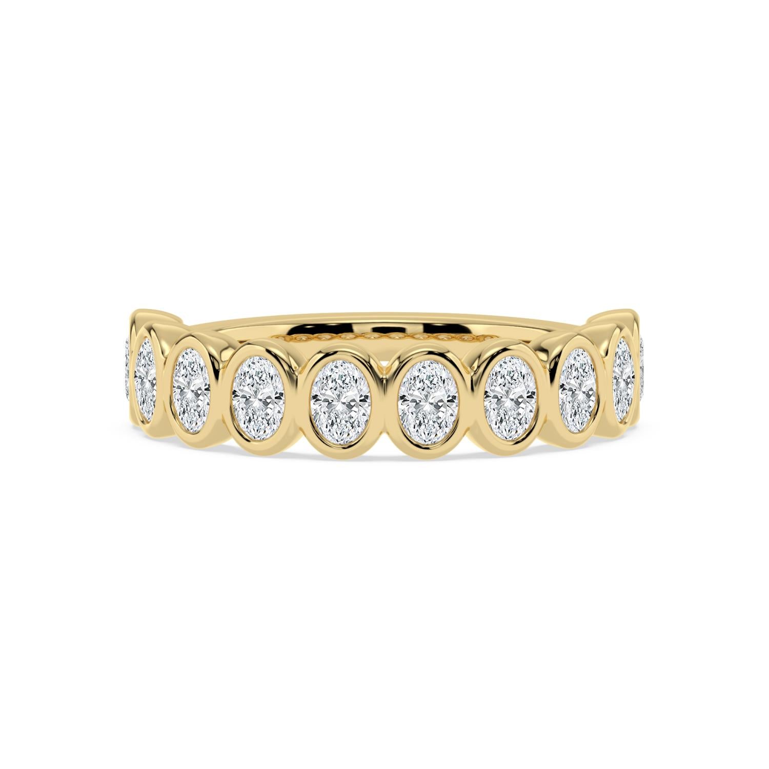 9K Yellow Gold Lab Grown Diamond WEDDING BANDS 0.54 ctw R60539OV-0.50CT