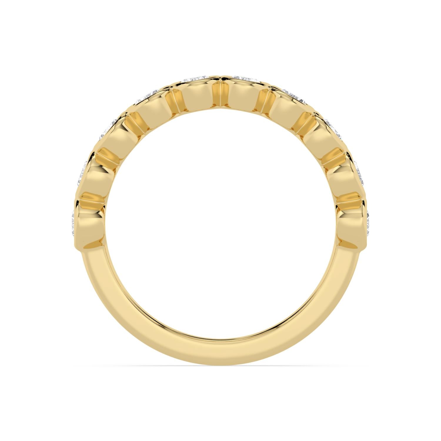 9K Yellow Gold Lab Grown Diamond WEDDING BANDS 0.54 ctw R60539OV-0.50CT