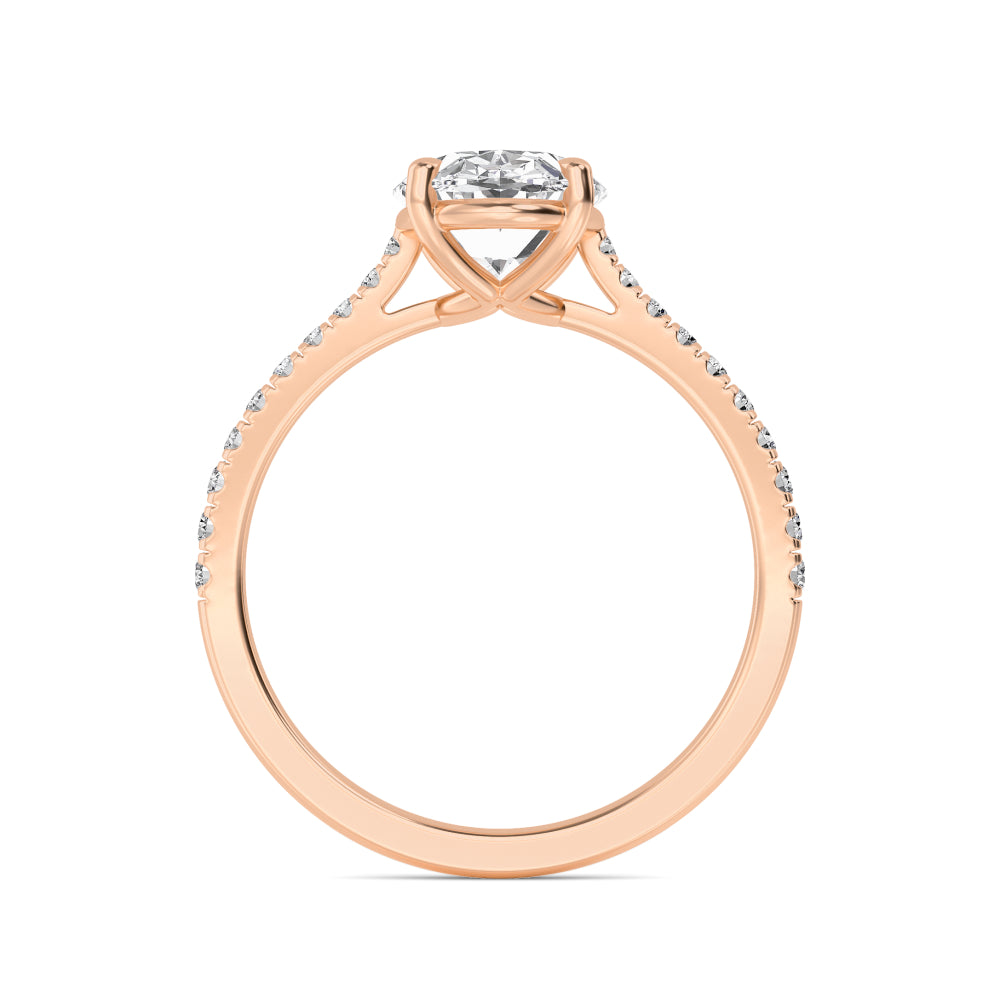 10K Rose Gold Lab Grown Diamond Solitaire Rings 2.00 ctw R60541OV-2