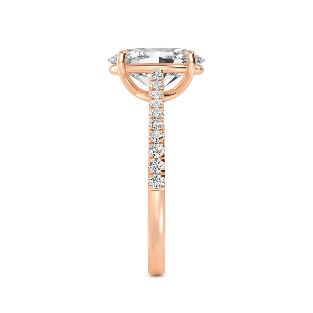10K Rose Gold Lab Grown Diamond Solitaire Rings 2.00 ctw R60541OV-2