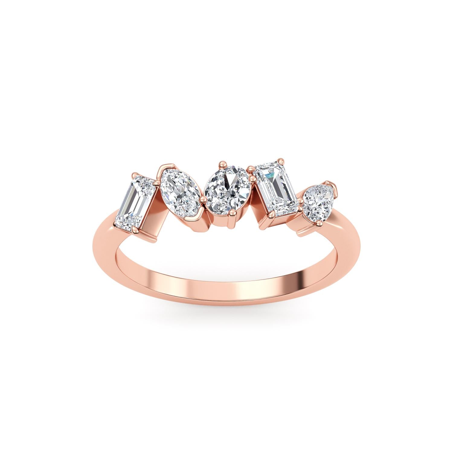 9K Rose Gold Lab Grown Diamond RING 0.66 ctw R60563MS-0.68CT
