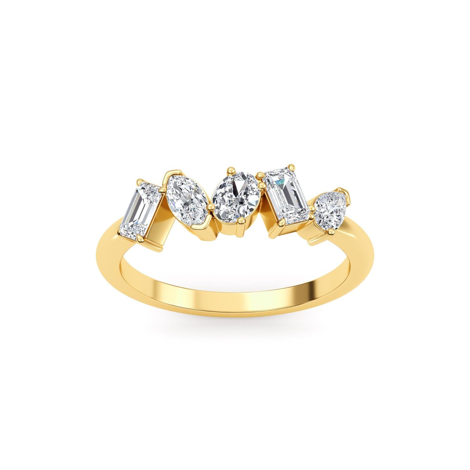 9K Yellow Gold Lab Grown Diamond RING 0.66 ctw R60563MS-0.68CT