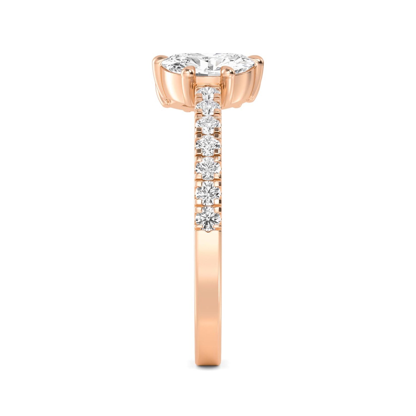 9K Rose Gold Lab Grown Diamond RING 0.87 ctw R60566FS-0.83CT