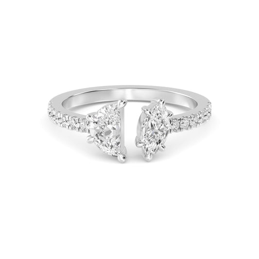 9K White Gold Lab Grown Diamond RING 0.87 ctw R60566FS-0.83CT