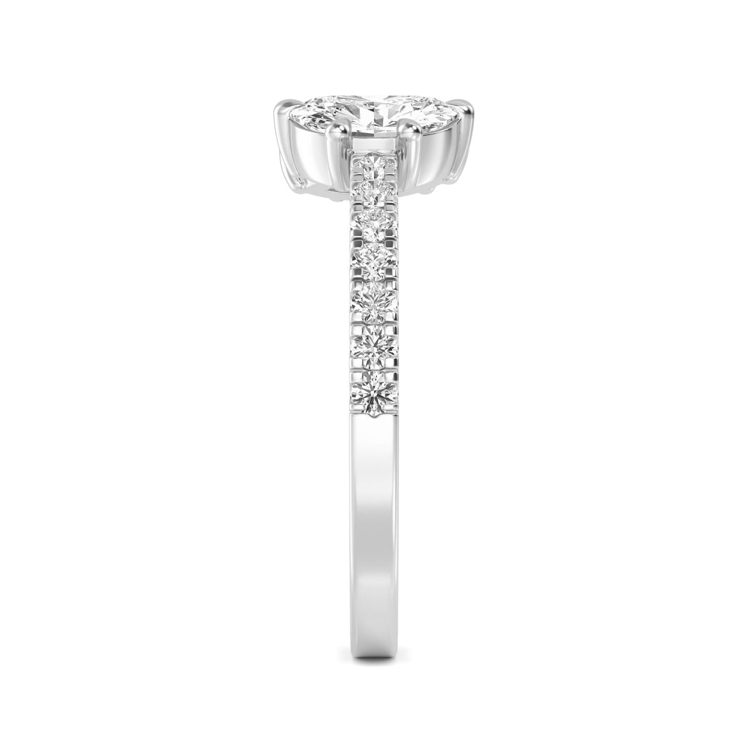9K White Gold Lab Grown Diamond RING 0.87 ctw R60566FS-0.83CT