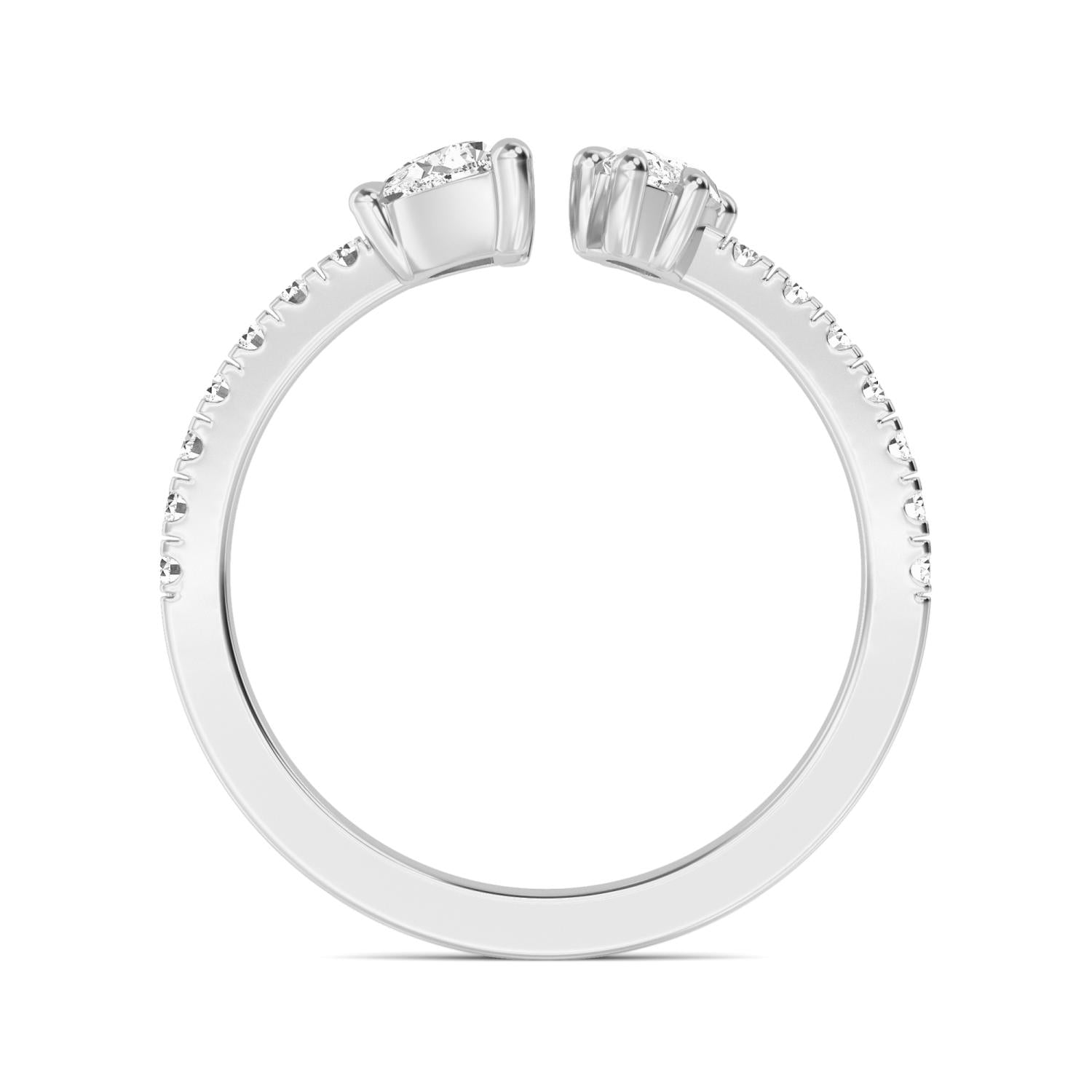 9K White Gold Lab Grown Diamond RING 0.87 ctw R60566FS-0.83CT