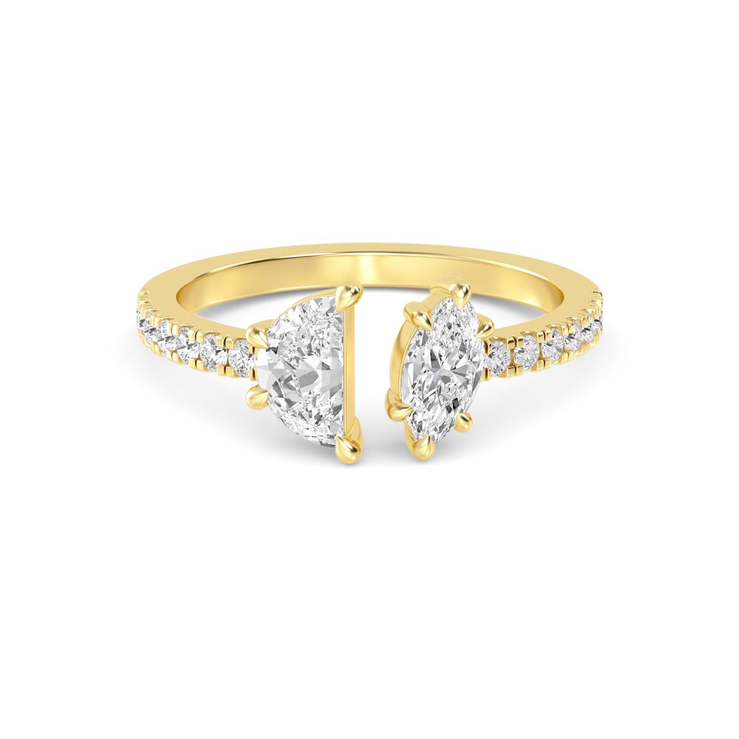 9K Yellow Gold Lab Grown Diamond RING 0.87 ctw R60566FS-0.83CT