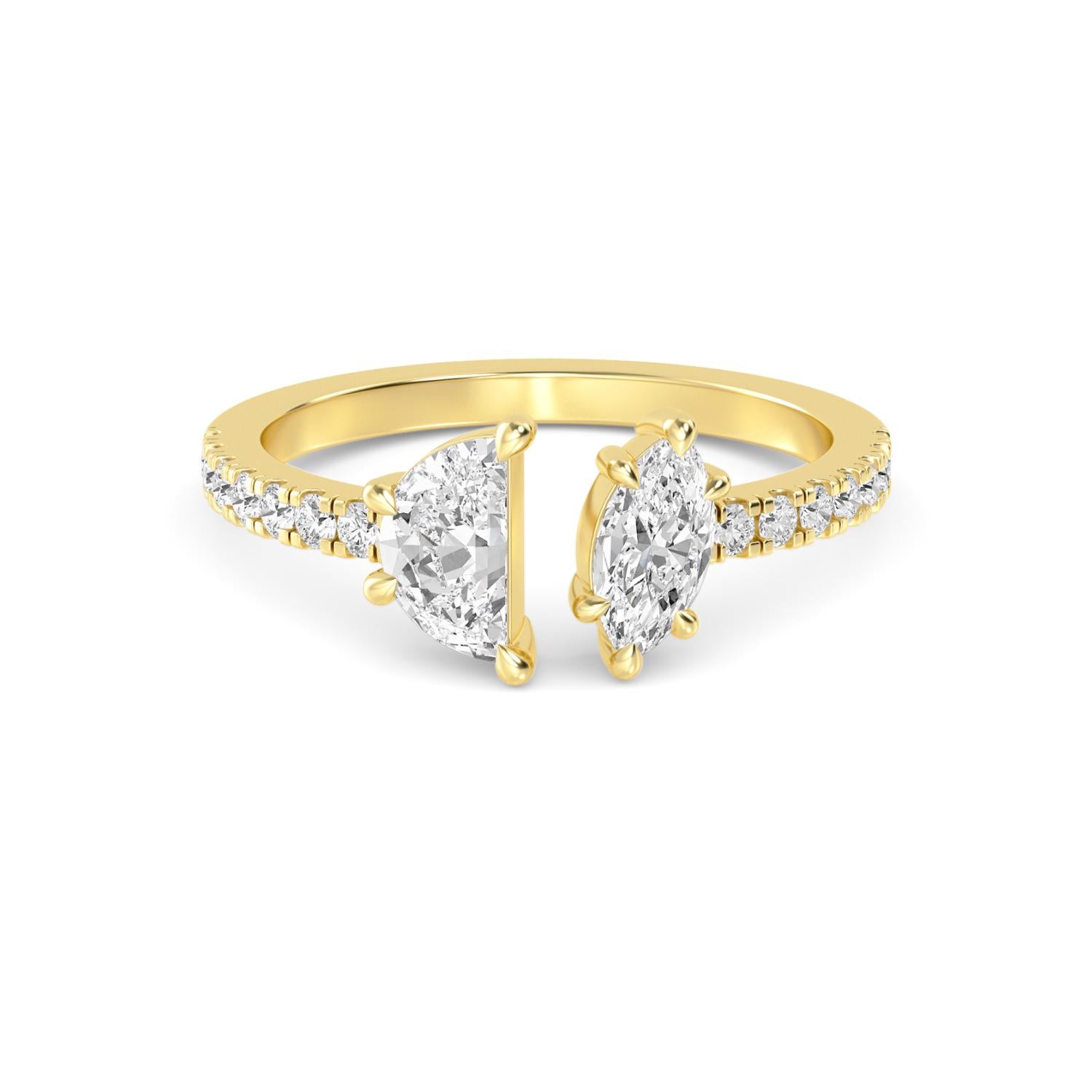 9K Yellow Gold Lab Grown Diamond RING 0.87 ctw R60566FS-0.83CT