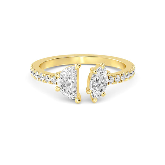 9K Yellow Gold Lab Grown Diamond RING 0.87 ctw R60566FS-0.83CT