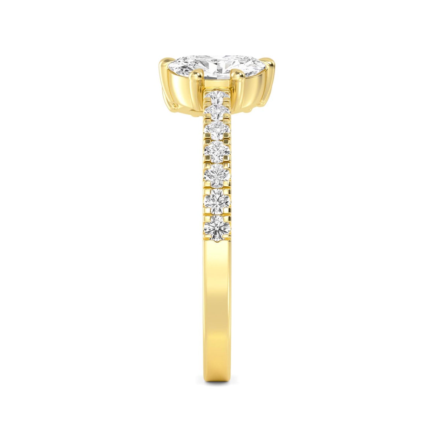 9K Yellow Gold Lab Grown Diamond RING 0.87 ctw R60566FS-0.83CT