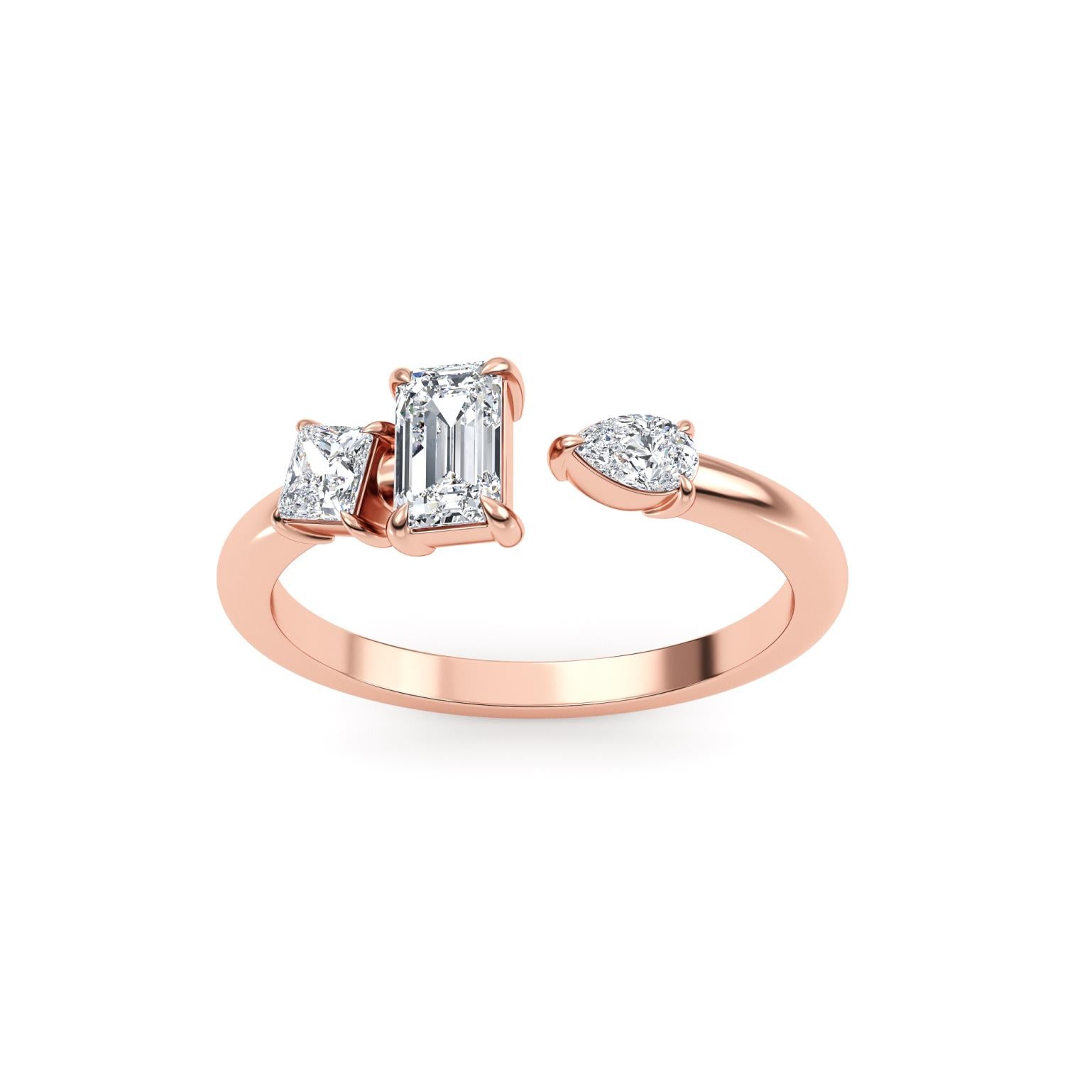 9K Rose Gold Lab Grown Diamond RING 0.61 ctw R60568MS-0.63CT