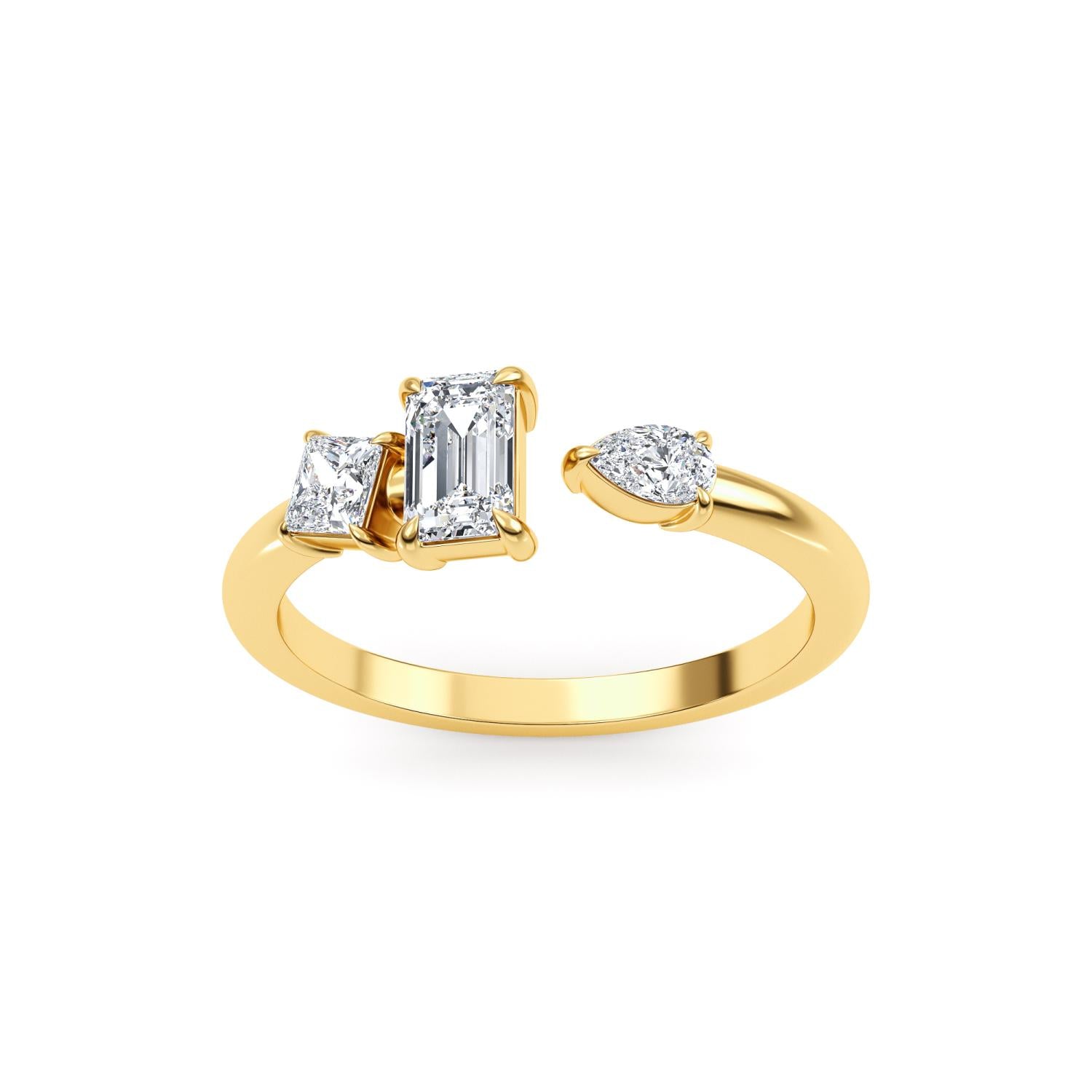 9K Yellow Gold Lab Grown Diamond RING 0.61 ctw R60568MS-0.63CT