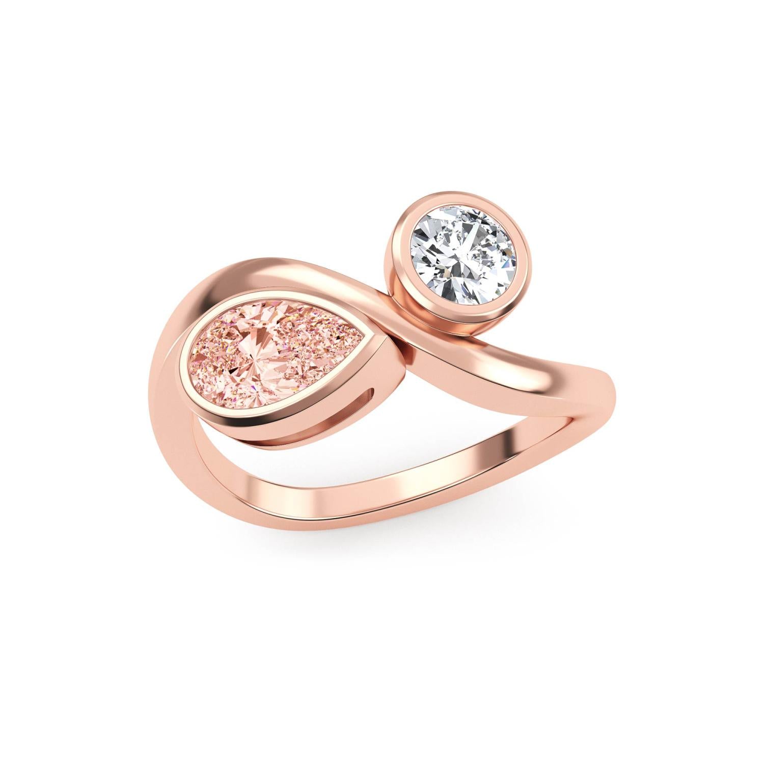 9K Rose Gold Lab Grown Diamond RING 1.55 ctw R60648