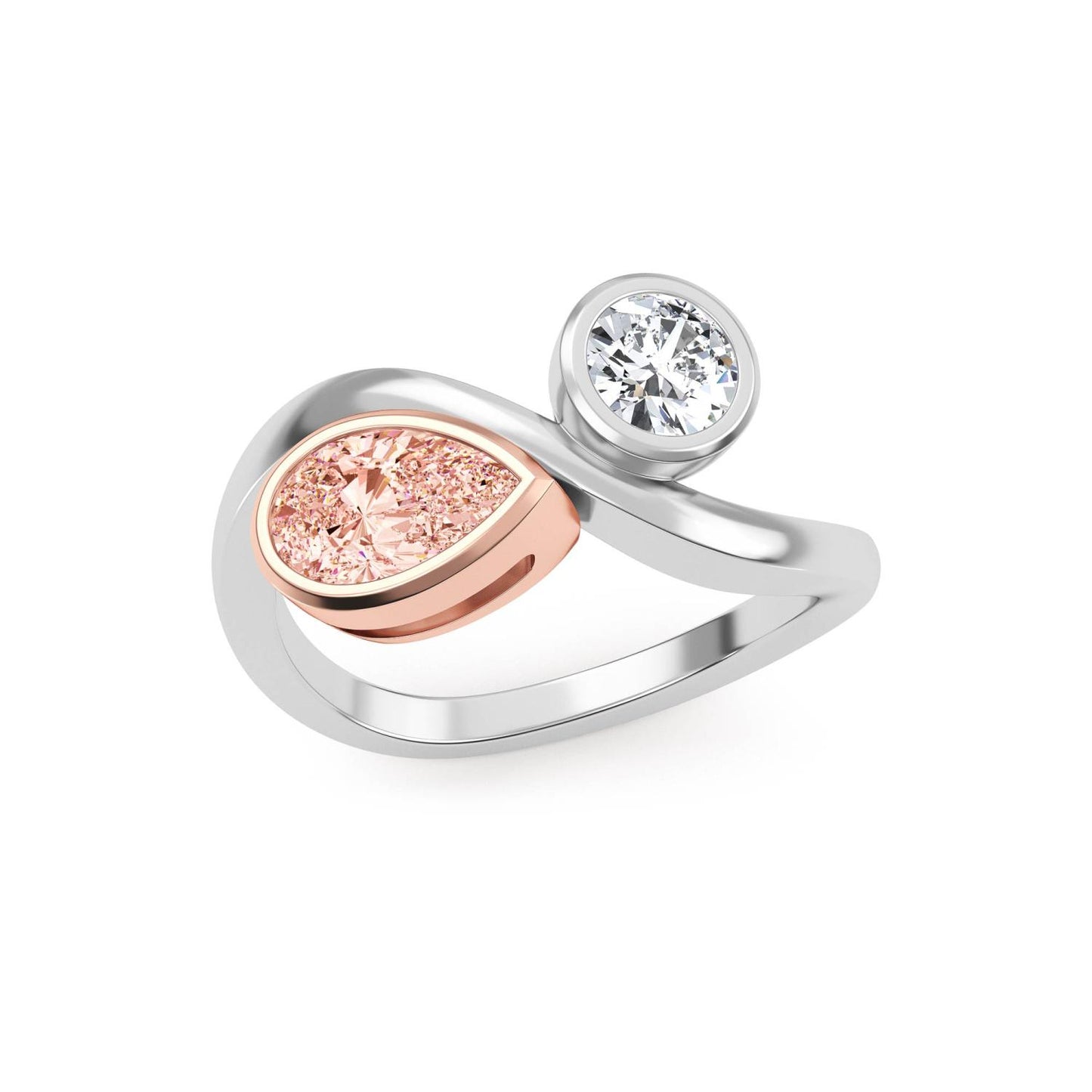 9K Rose & White Gold Lab Grown Diamond RING 1.55 ctw R60648