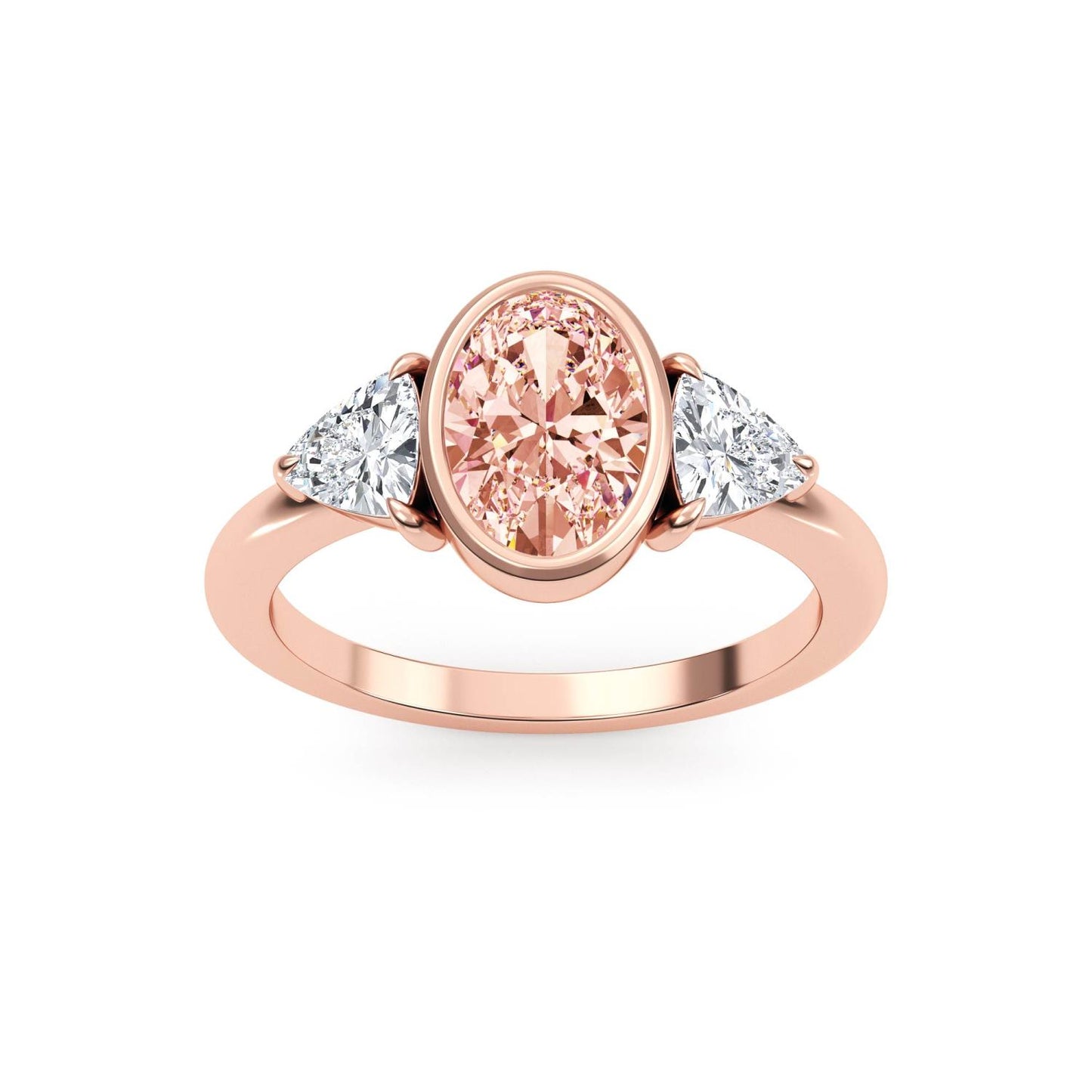 9K Rose Gold Lab Grown Diamond RING 1.98 ctw R60664OV-1.25CT