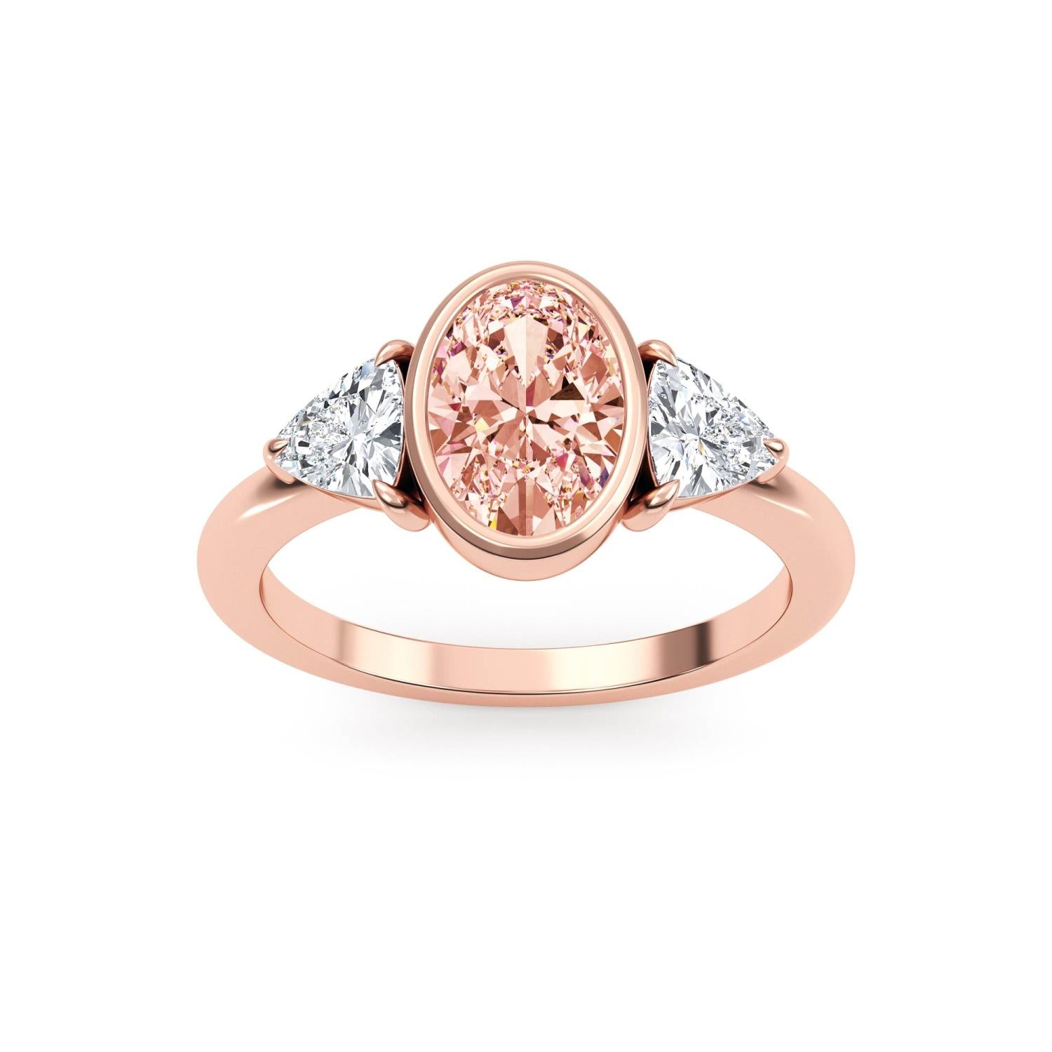 9K Rose Gold Lab Grown Diamond RING 1.98 ctw R60664OV-1.25CT