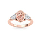 9K Rose Gold Lab Grown Diamond RING 1.98 ctw R60664OV-1.25CT