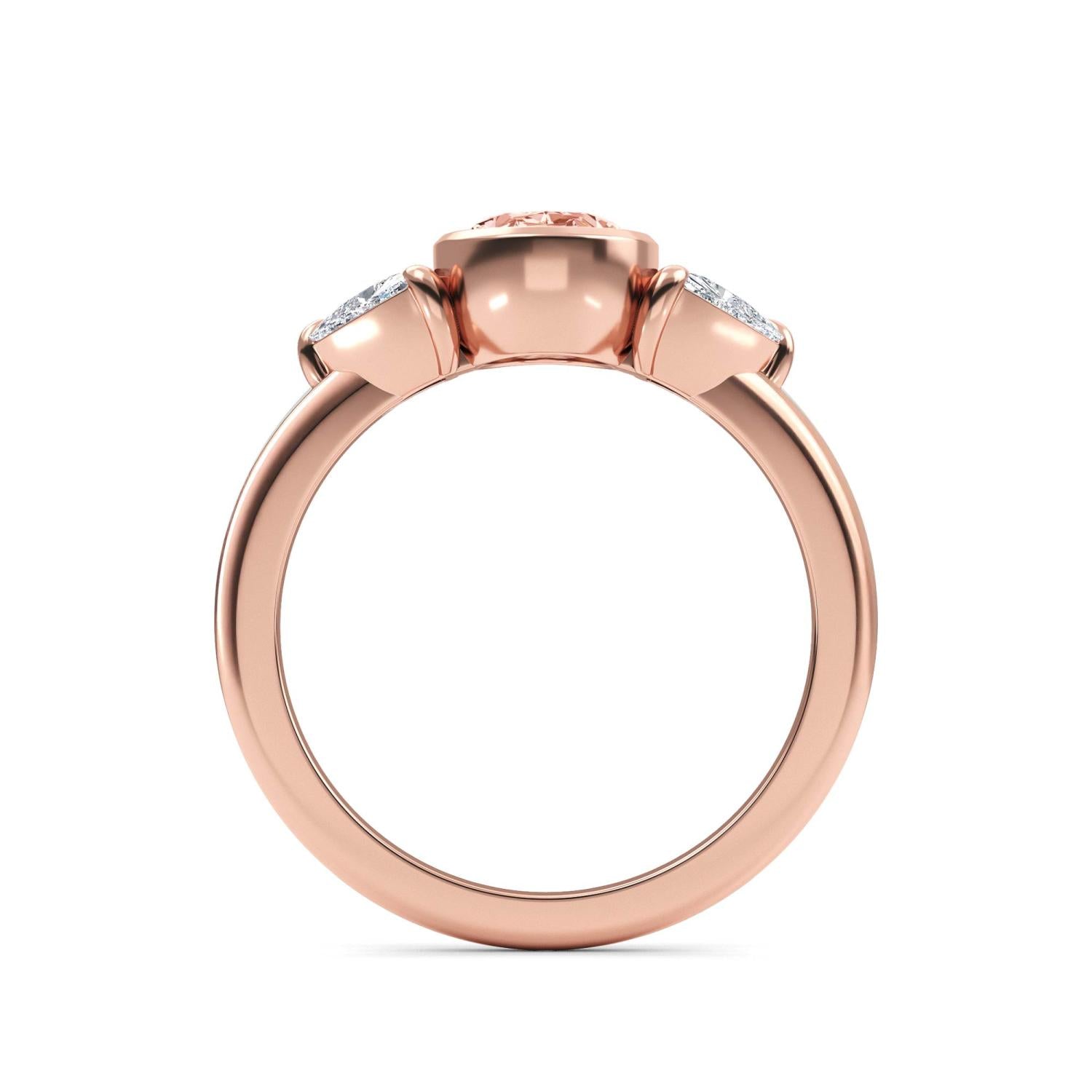 9K Rose Gold Lab Grown Diamond RING 1.98 ctw R60664OV-1.25CT