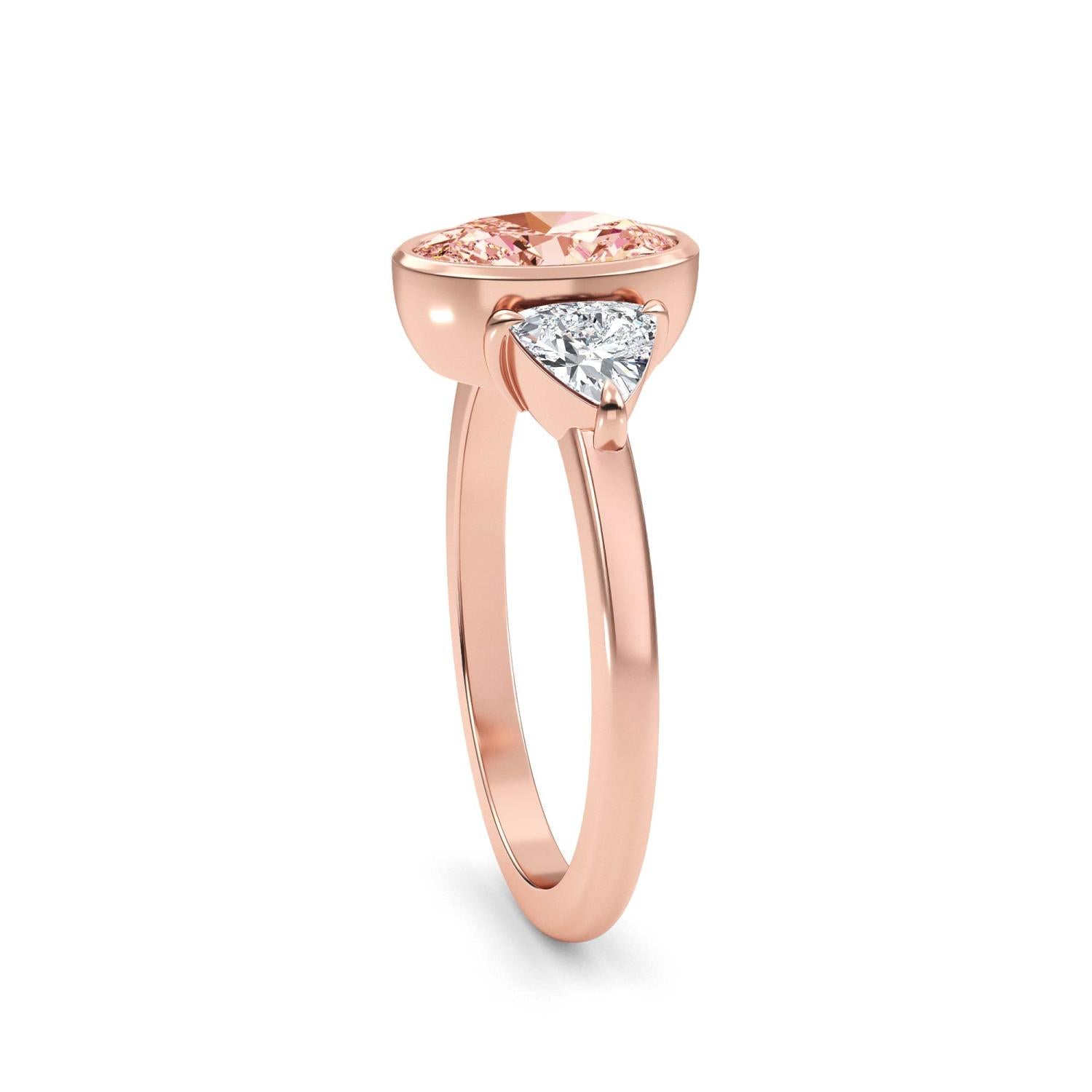 9K Rose Gold Lab Grown Diamond RING 1.98 ctw R60664OV-1.25CT