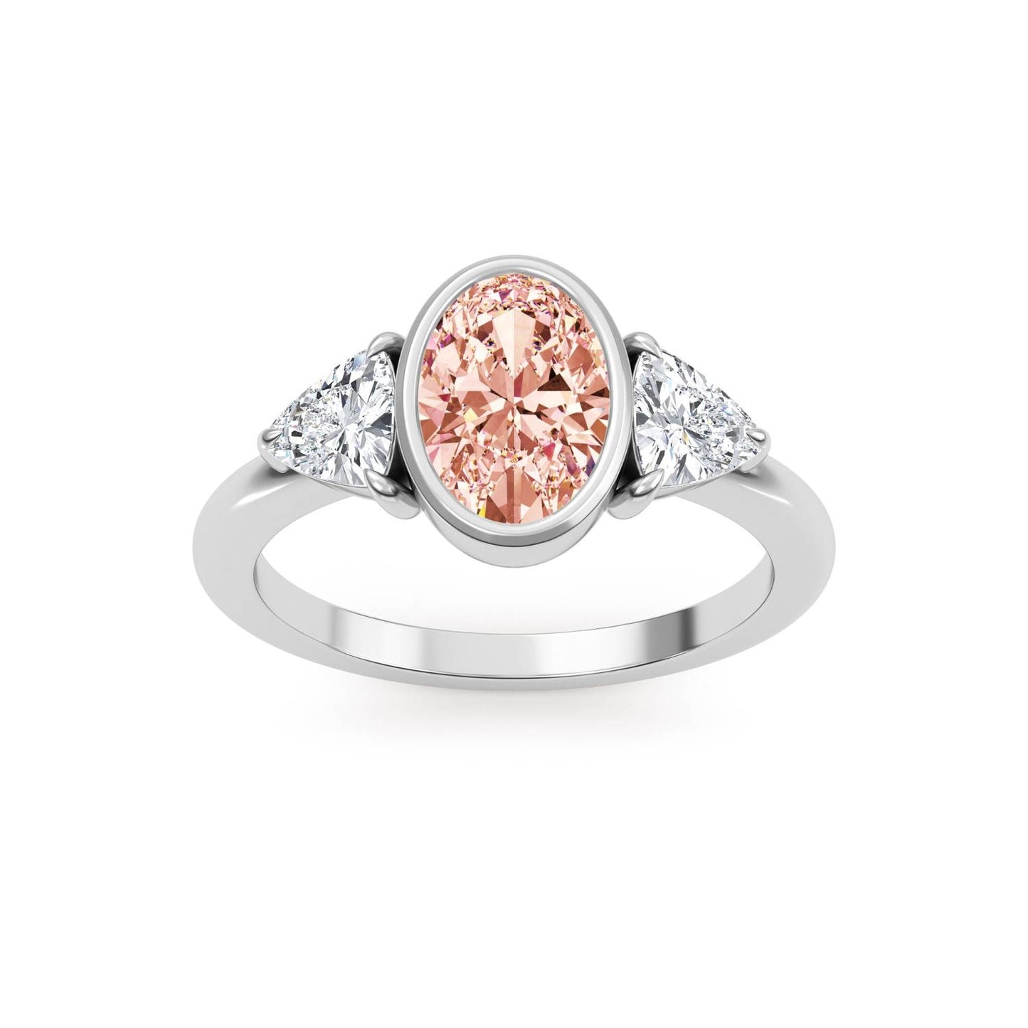 9K White Gold Lab Grown Diamond RING 1.98 ctw R60664OV-1.25CT
