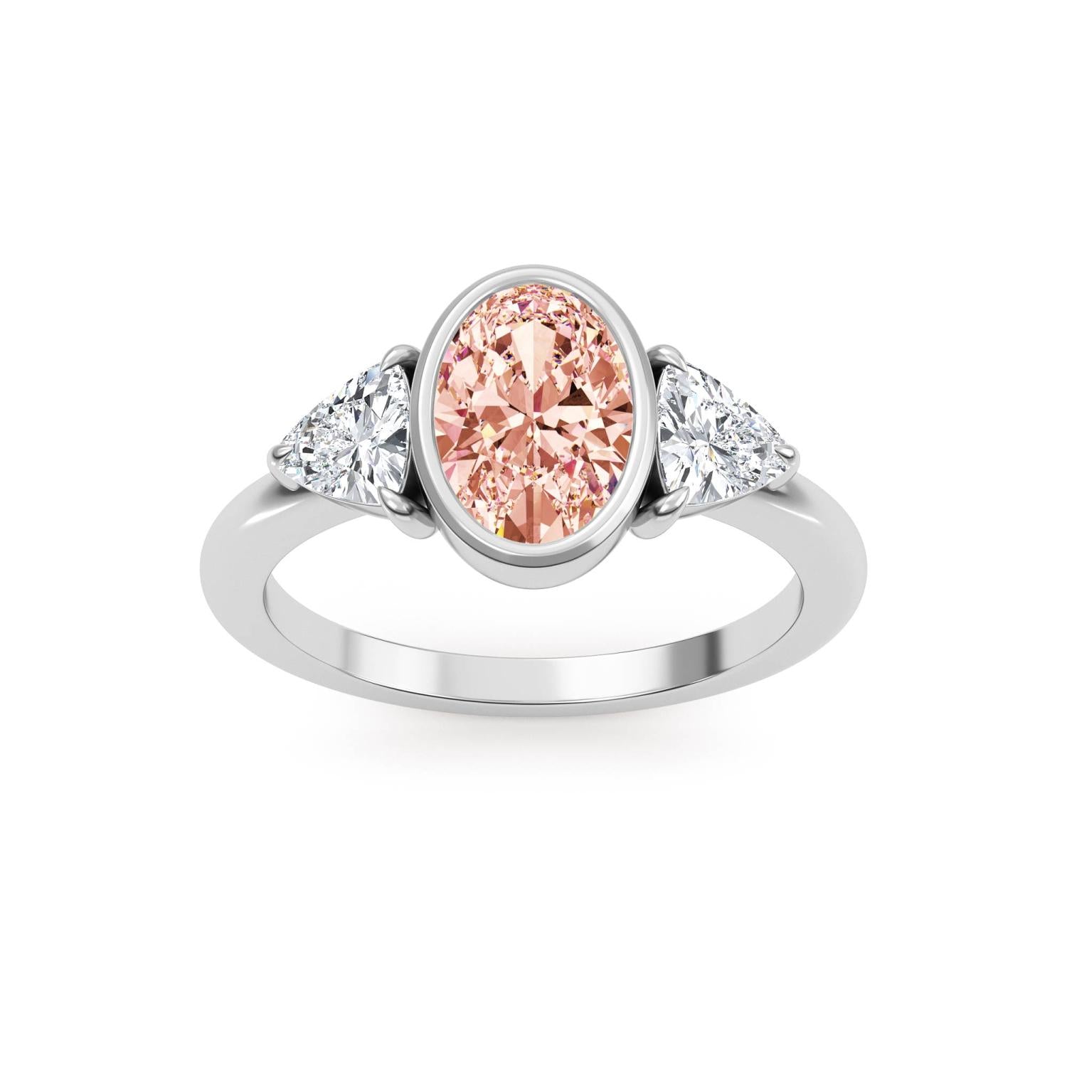 9K White Gold Lab Grown Diamond RING 1.98 ctw R60664OV-1.25CT