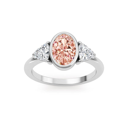 9K White Gold Lab Grown Diamond RING 1.98 ctw R60664OV-1.25CT
